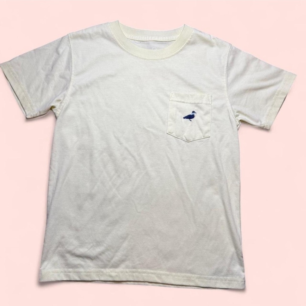 Kids Cream T-Shirt with Embroidered Bird